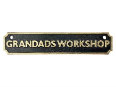 Cast Iron 'Grandads Workshop' sign