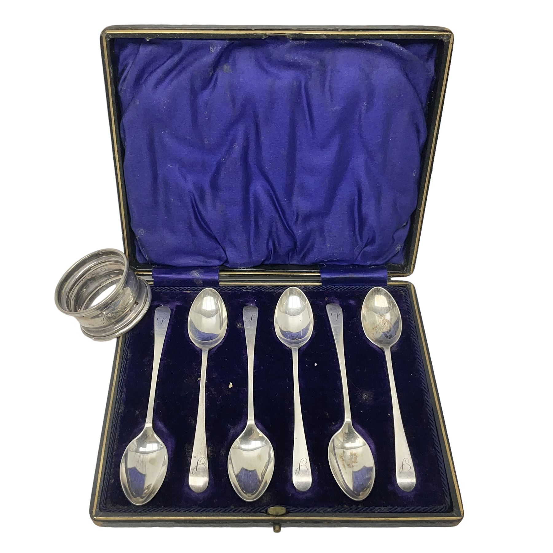 Set of six Edwardian silver teaspoons