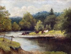 Harry Clayton Adams (British 1876-c.1957): Cattle Watering