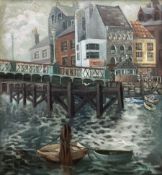 RA Wilson (British mid 20th century): Whitby Harbour from Sandgate'