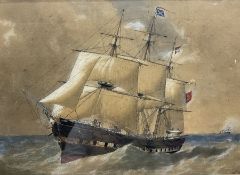 English School (19th century): 32-gun Frigate - Ship's Portrait
