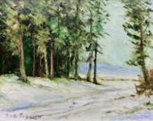 Ken Johnson (British 20th century): 'The Pine Wood in January'