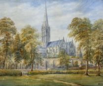 English School (20th century): Salisbury Cathedral