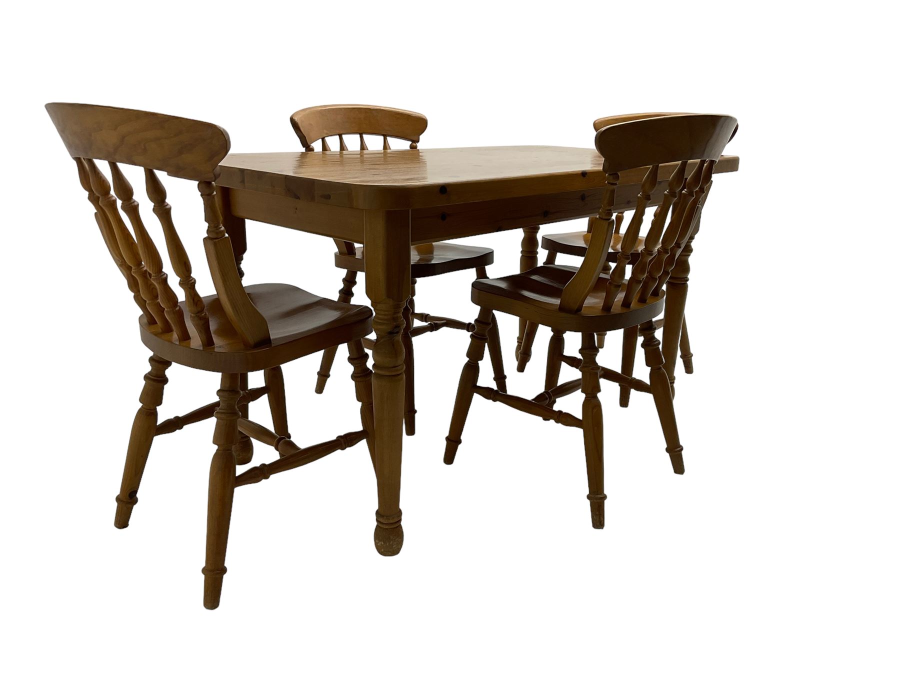 Traditional pine dining table - Image 3 of 6