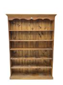 Large pine open bookcase