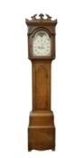 George Clapham of Brigg - Late 18th century 8-day oak cased longcase clock c1790 - flat topped hood