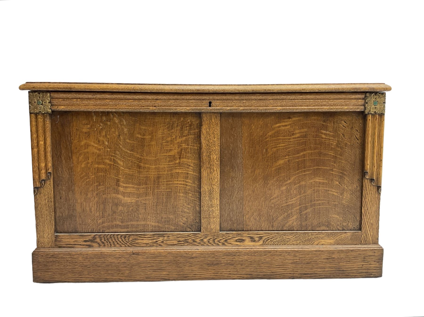 Arts and Crafts oak panelled chest or coffer