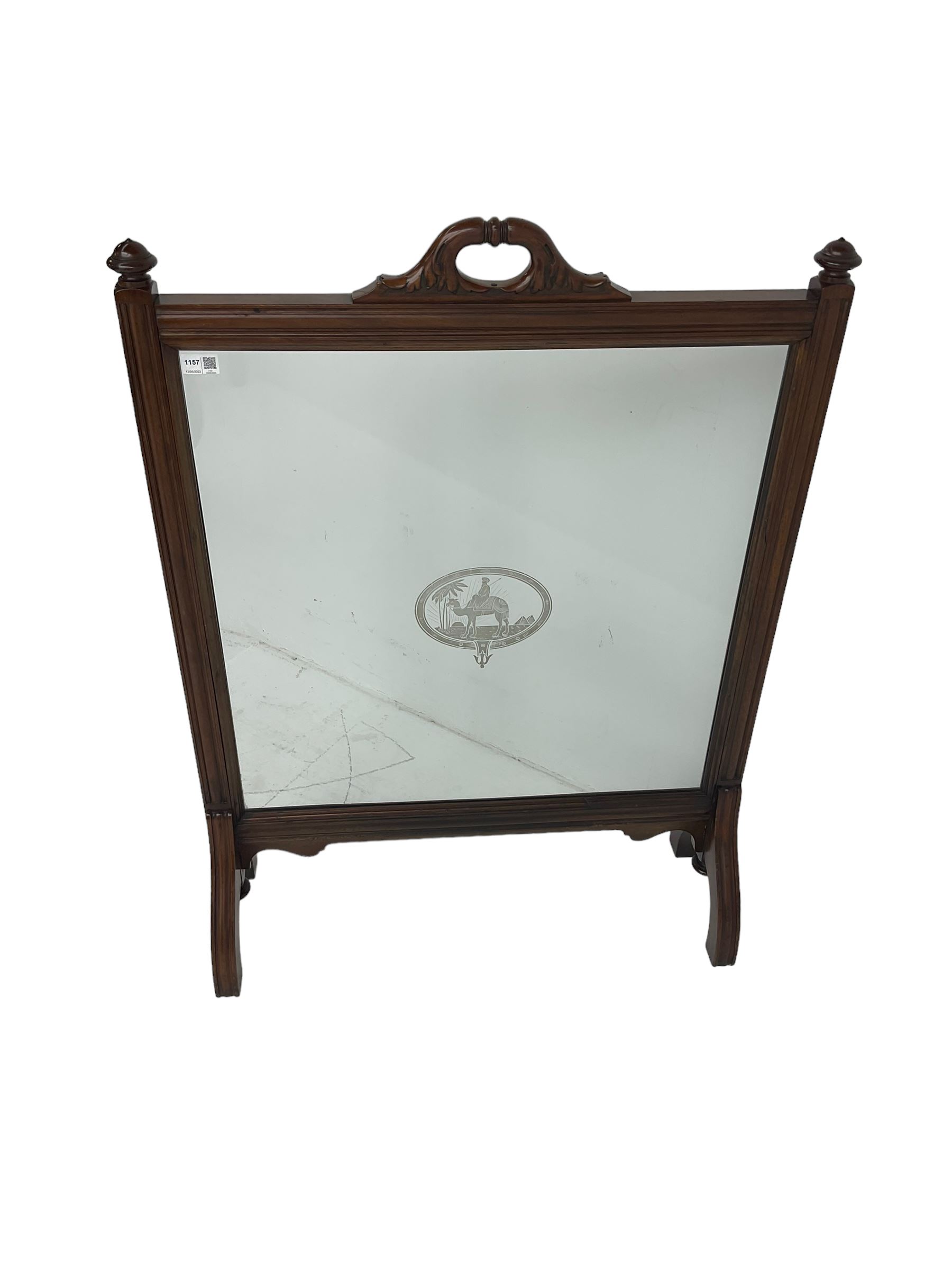 Regency design mahogany framed glass fire screen - Image 3 of 4