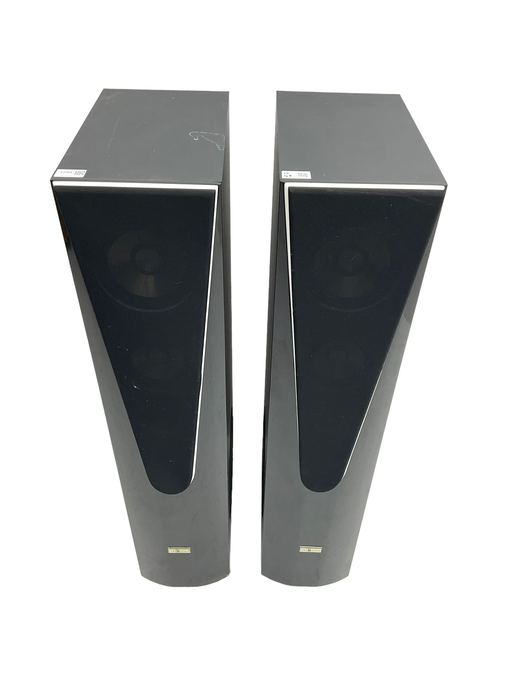 Pair Lake Audio 120W floorstanding speakers in black finish - Image 5 of 5
