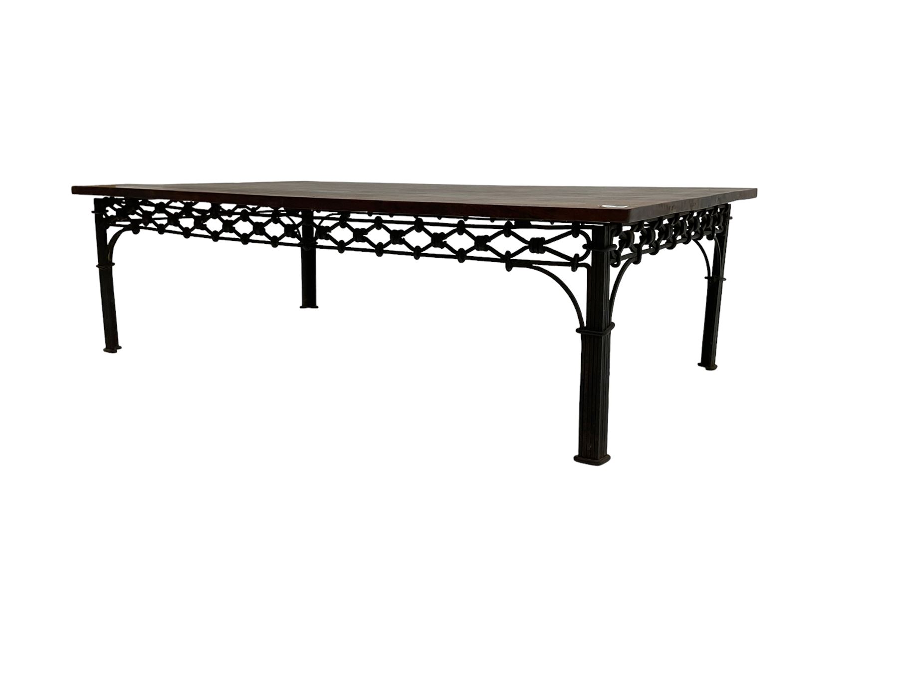 Laura Ashley - mango wood and wrought iron coffee table - Image 8 of 8