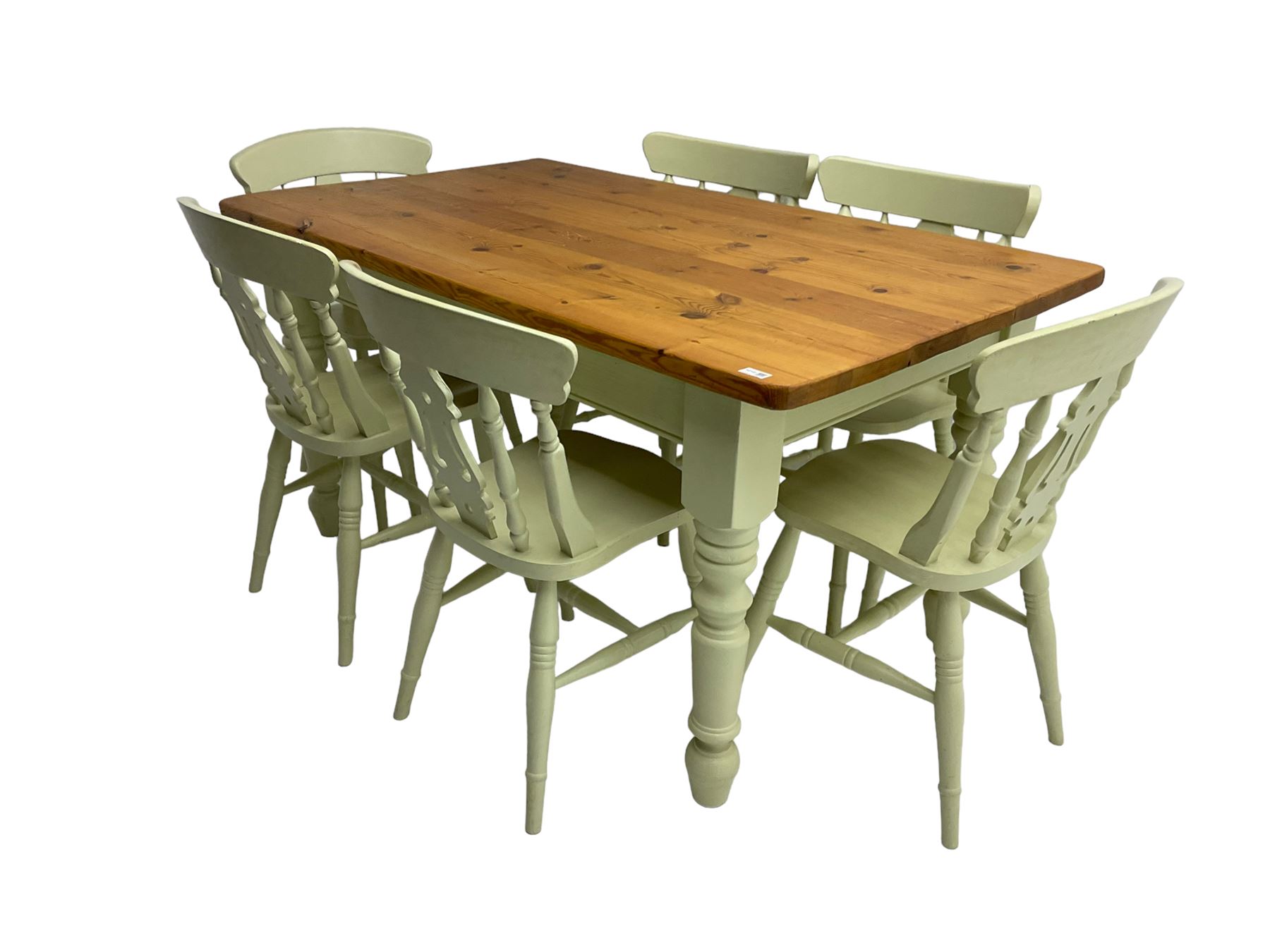 Traditional farmhouse pine dining table