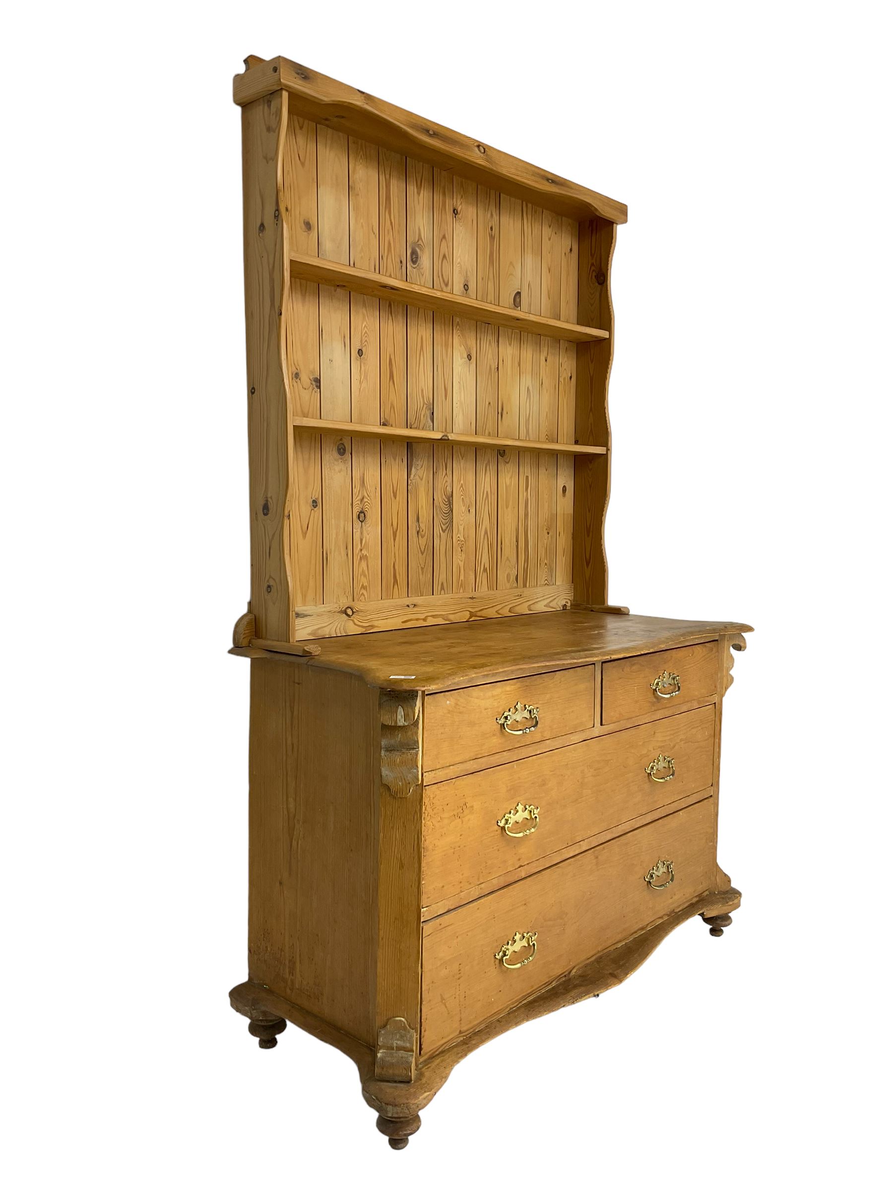 19th century and later pine farmhouse dresser - Image 7 of 8