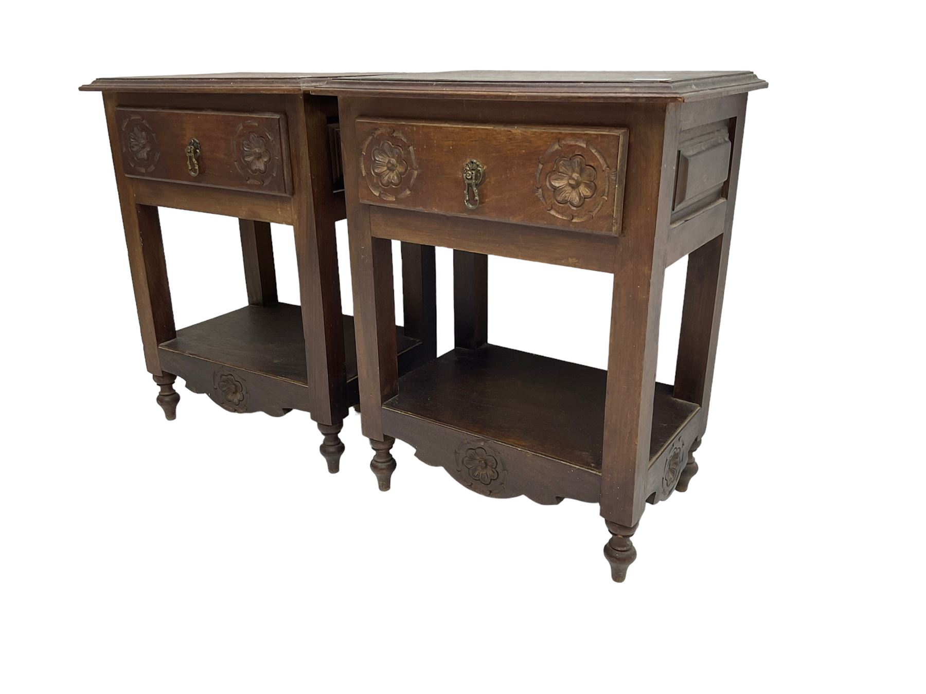 Pair of Portuguese two-tier bedside tables - Image 2 of 6