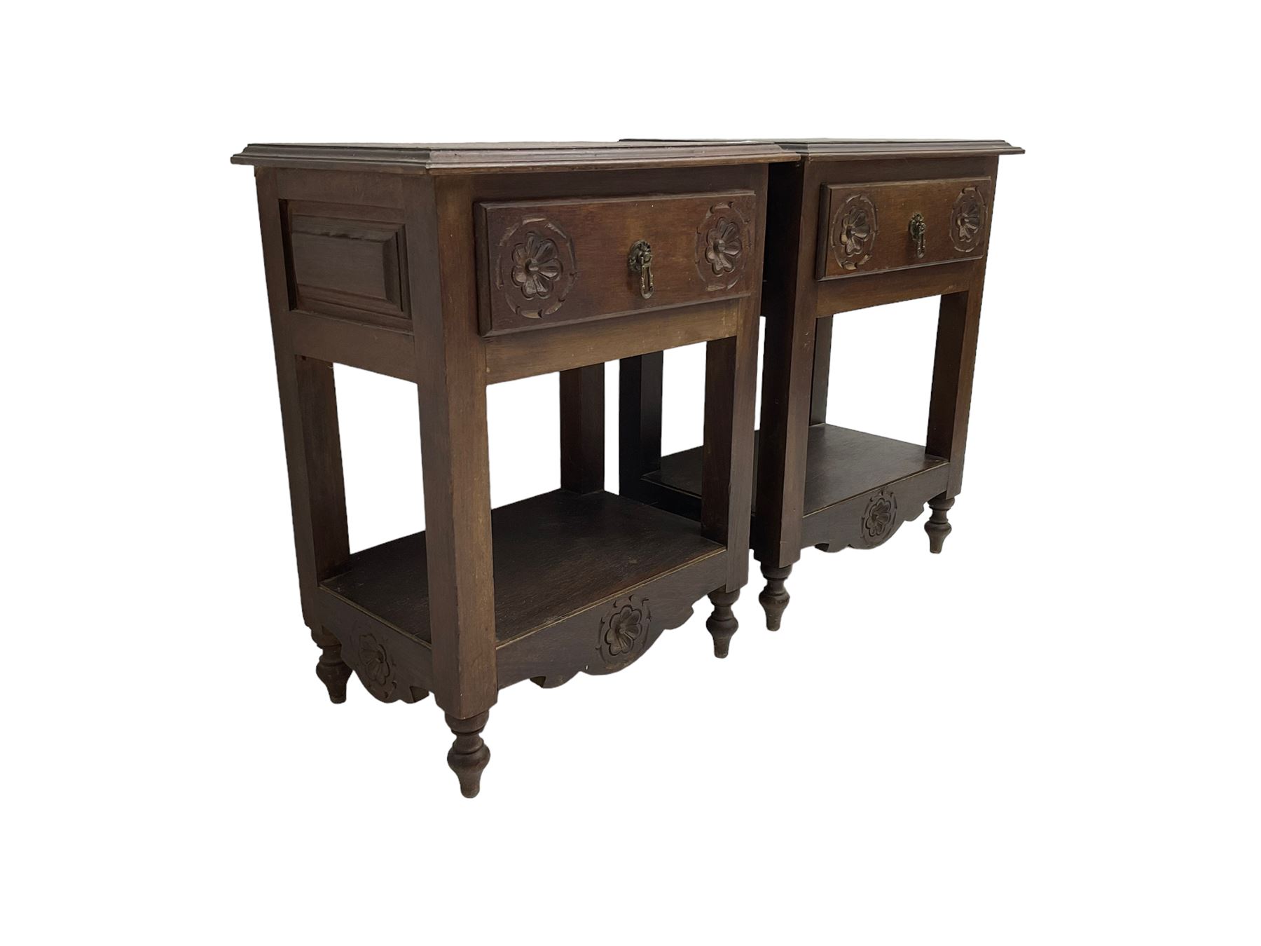 Pair of Portuguese two-tier bedside tables - Image 5 of 6