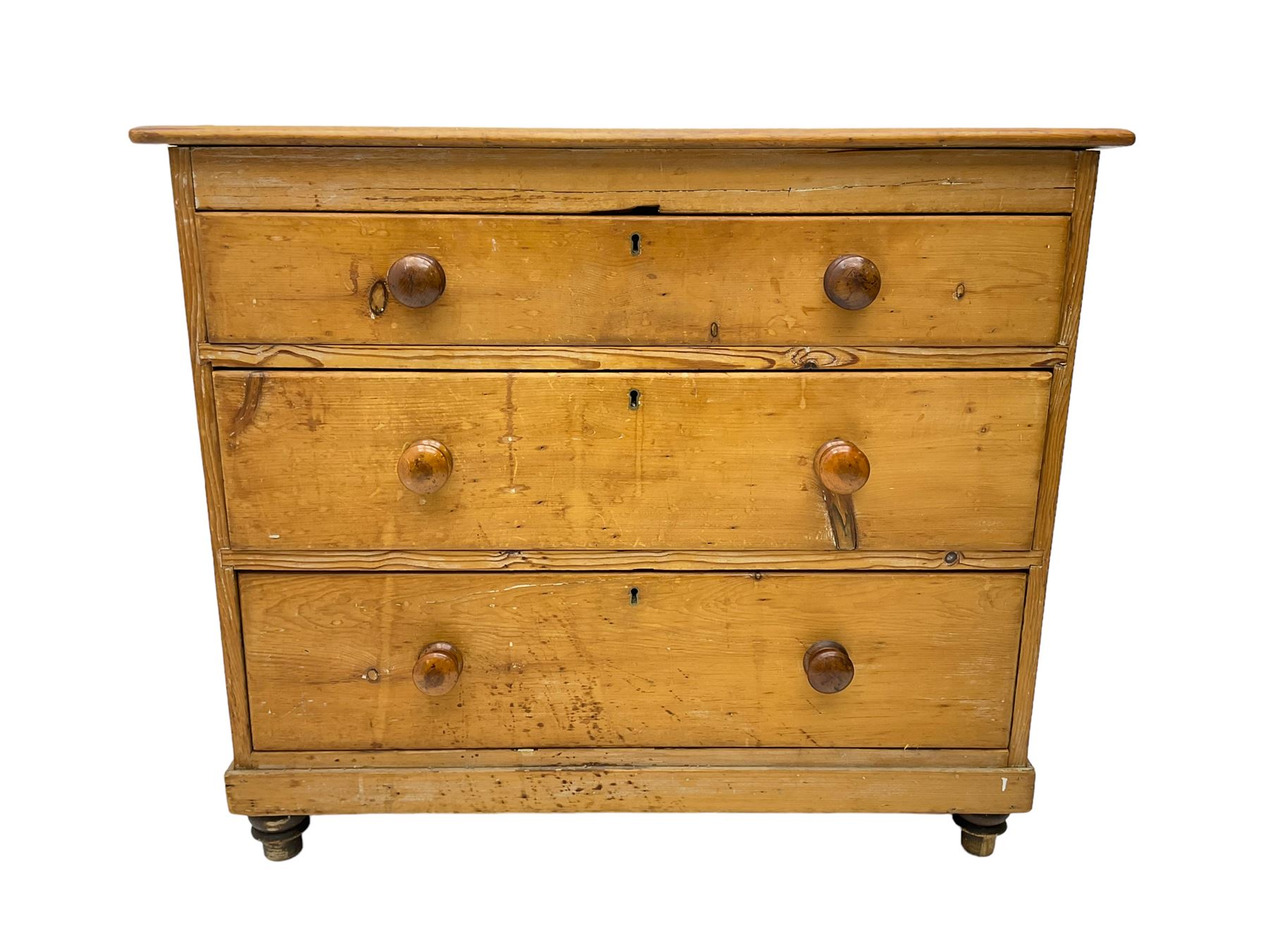 Victorian waxed pine chest