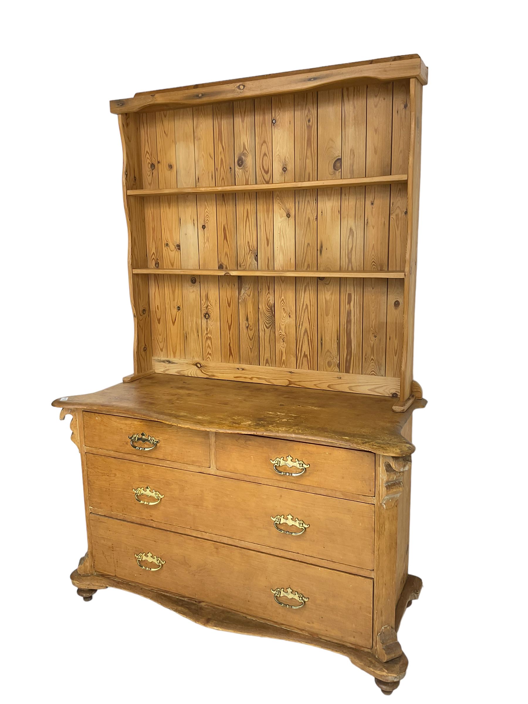 19th century and later pine farmhouse dresser - Image 3 of 8