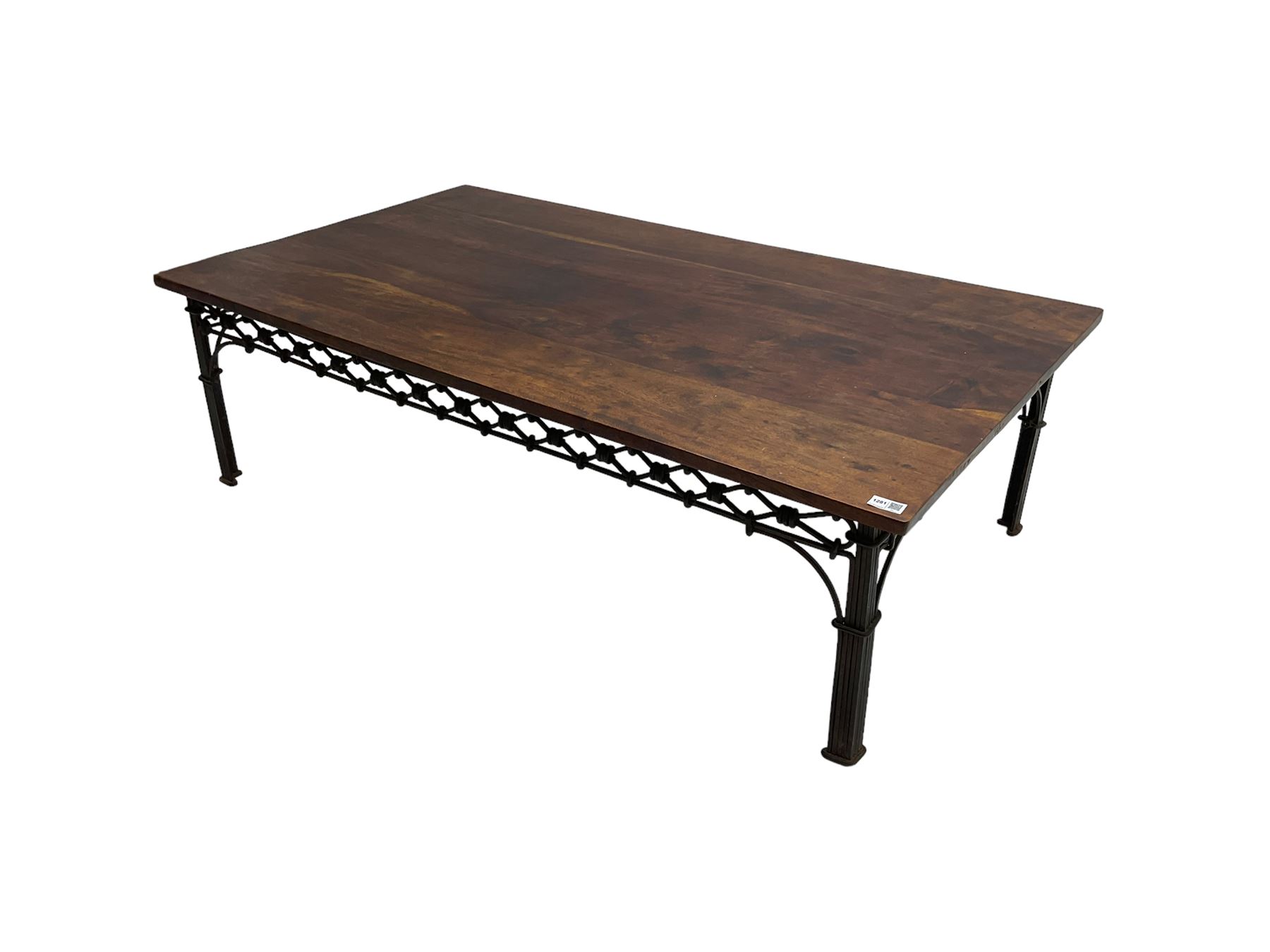 Laura Ashley - mango wood and wrought iron coffee table - Image 7 of 8