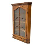 Early 20th century satinwood and mahogany inlaid corner cabinet