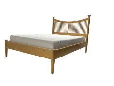 Arts & Crafts design oak double bedstead