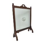 Regency design mahogany framed glass fire screen