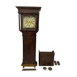 English - mid 19th century 8-day oak longcase clock