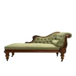 Victorian walnut framed chaise longue