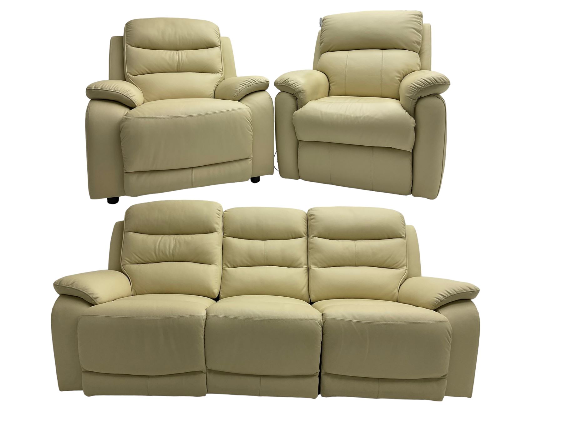Contemporary three seat reclining sofa
