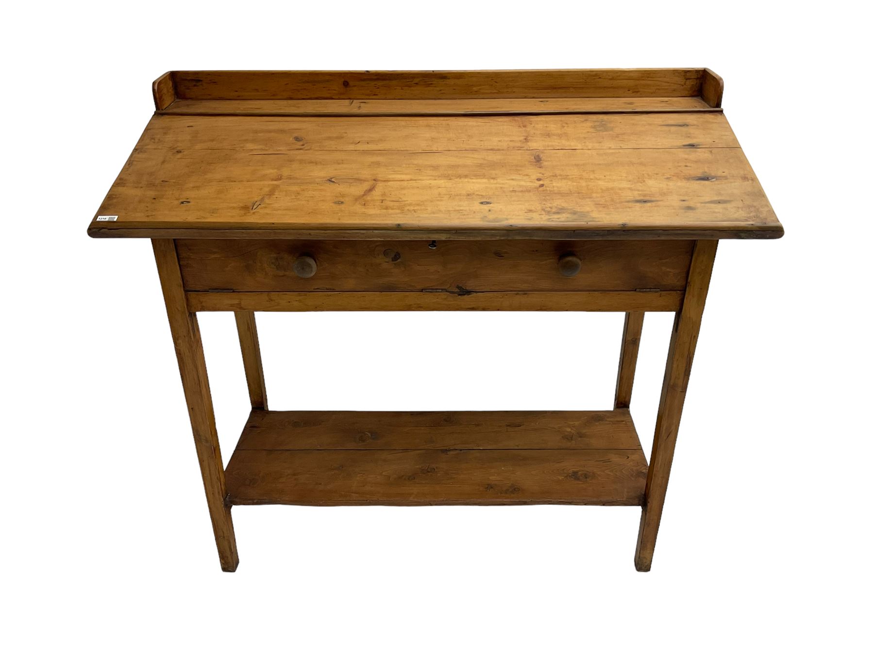 Stained pine clerks desk or table - Image 2 of 6
