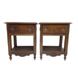 Pair of Portuguese two-tier bedside tables