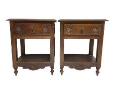 Pair of Portuguese two-tier bedside tables