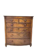 Victorian mahogany bow-front chest