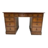 Victorian mahogany twin pedestal desk