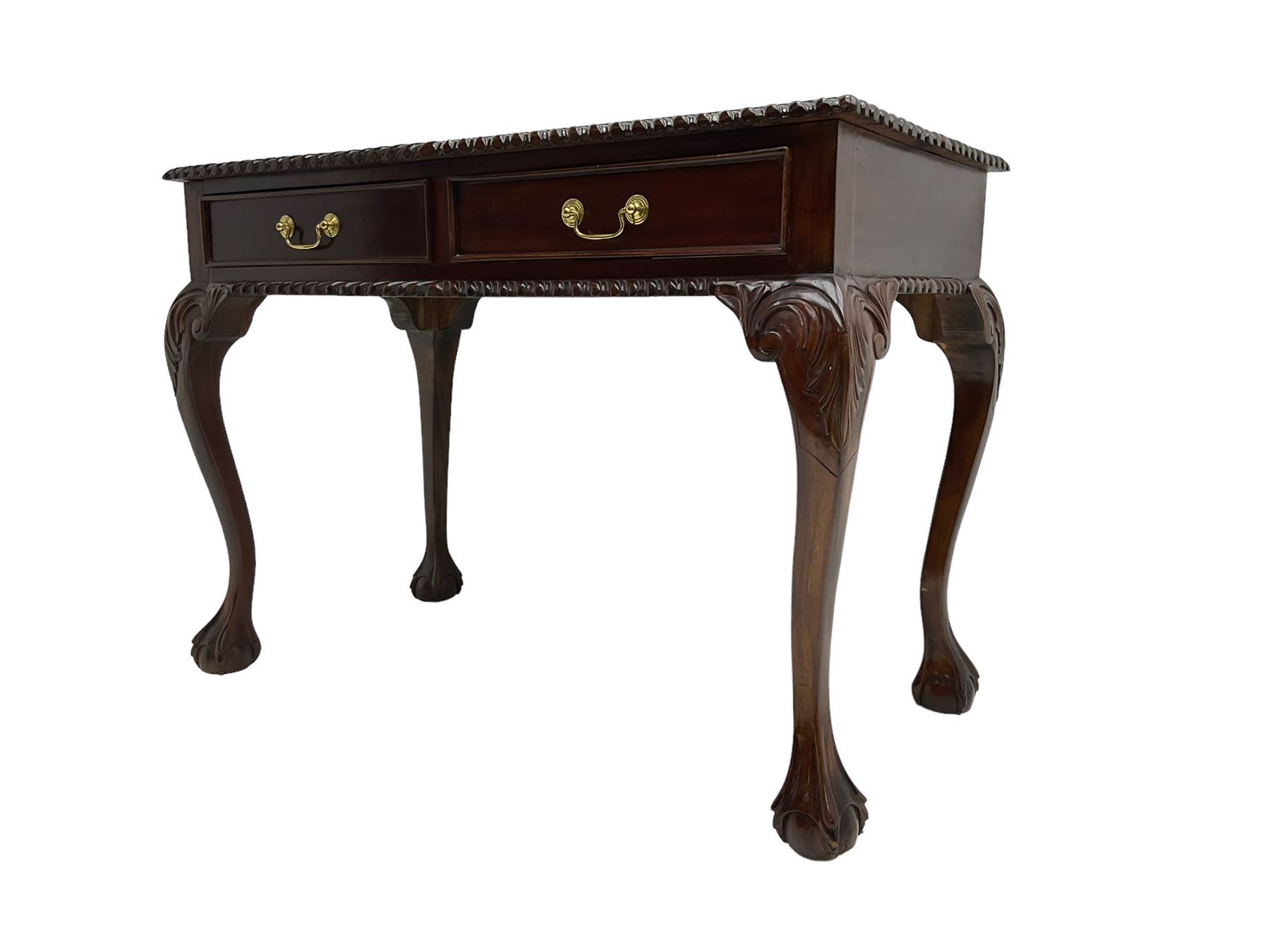 Georgian Chippendale design mahogany side table - Image 2 of 8