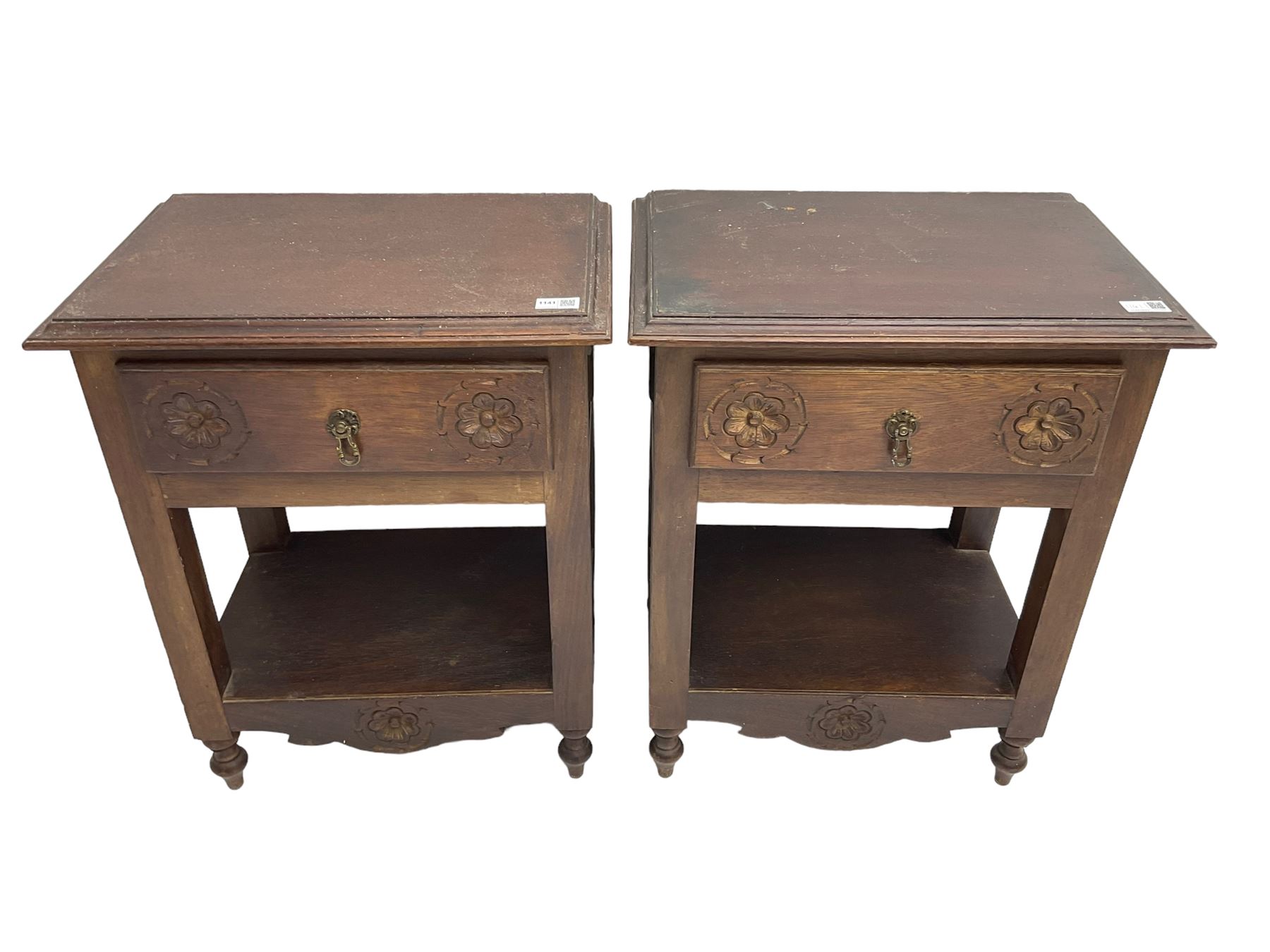 Pair of Portuguese two-tier bedside tables - Image 3 of 6