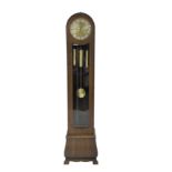 Juhngans - 1930s oak cased 8-day chiming grandmother clock