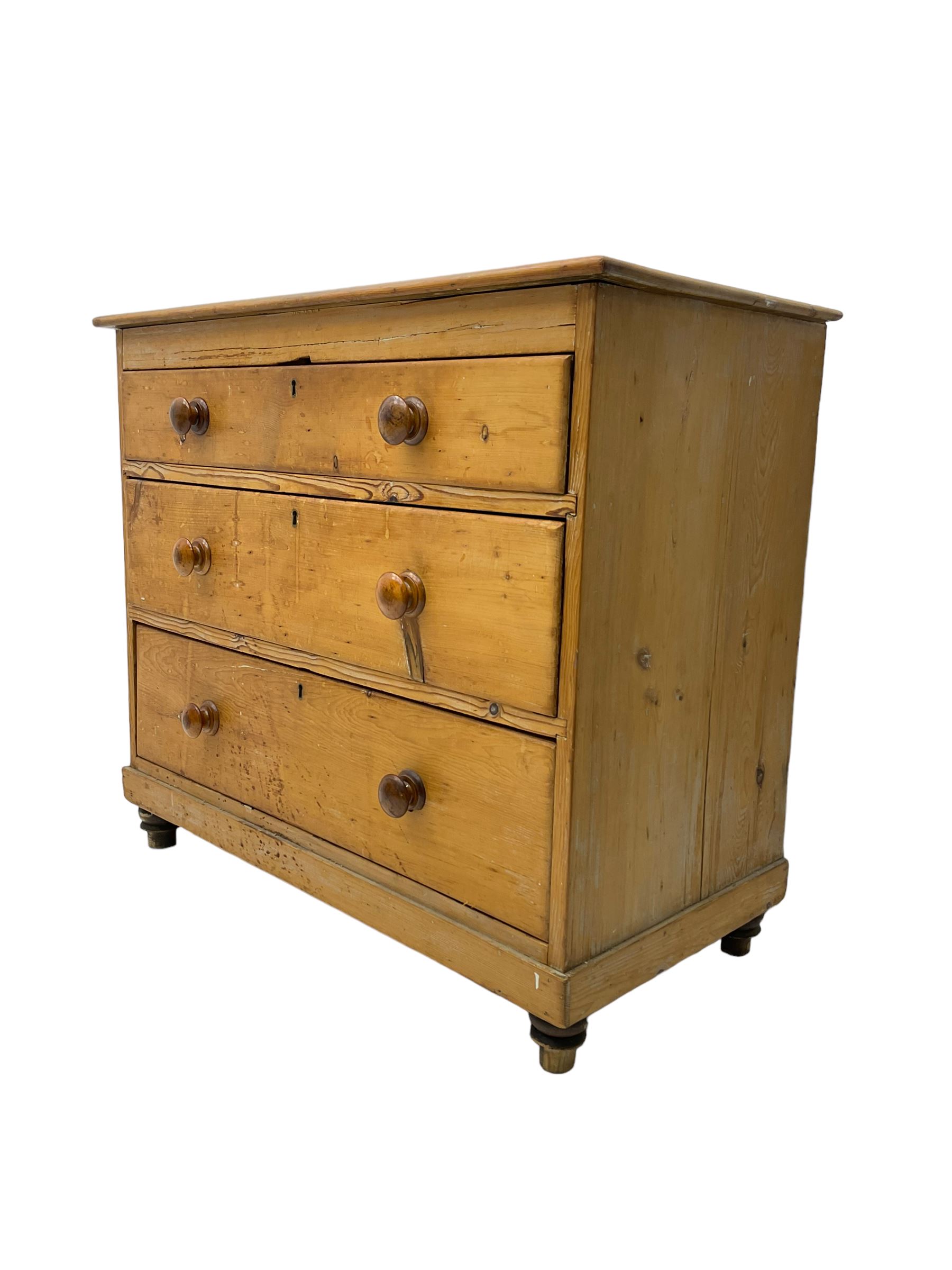 Victorian waxed pine chest - Image 6 of 7