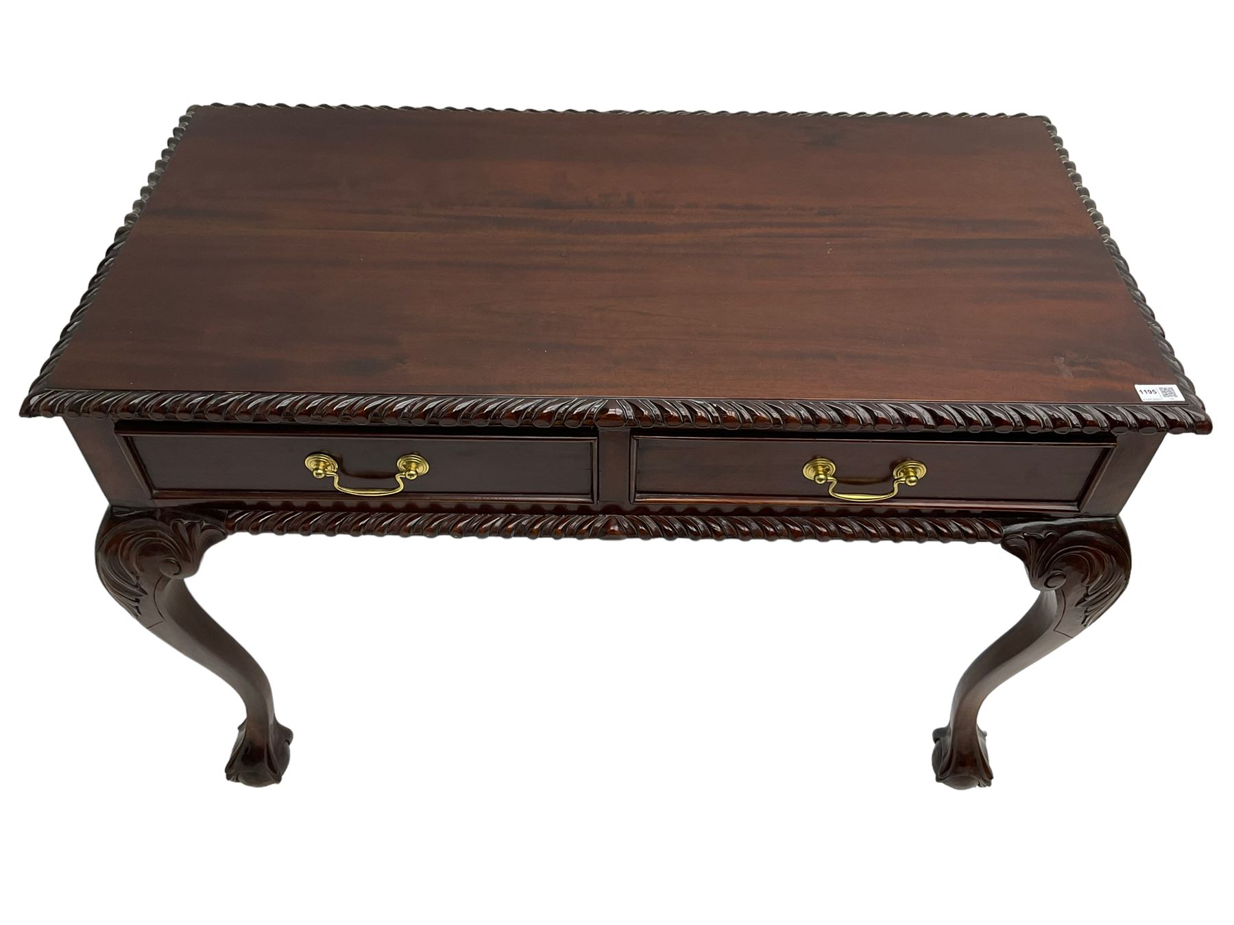 Georgian Chippendale design mahogany side table - Image 7 of 8