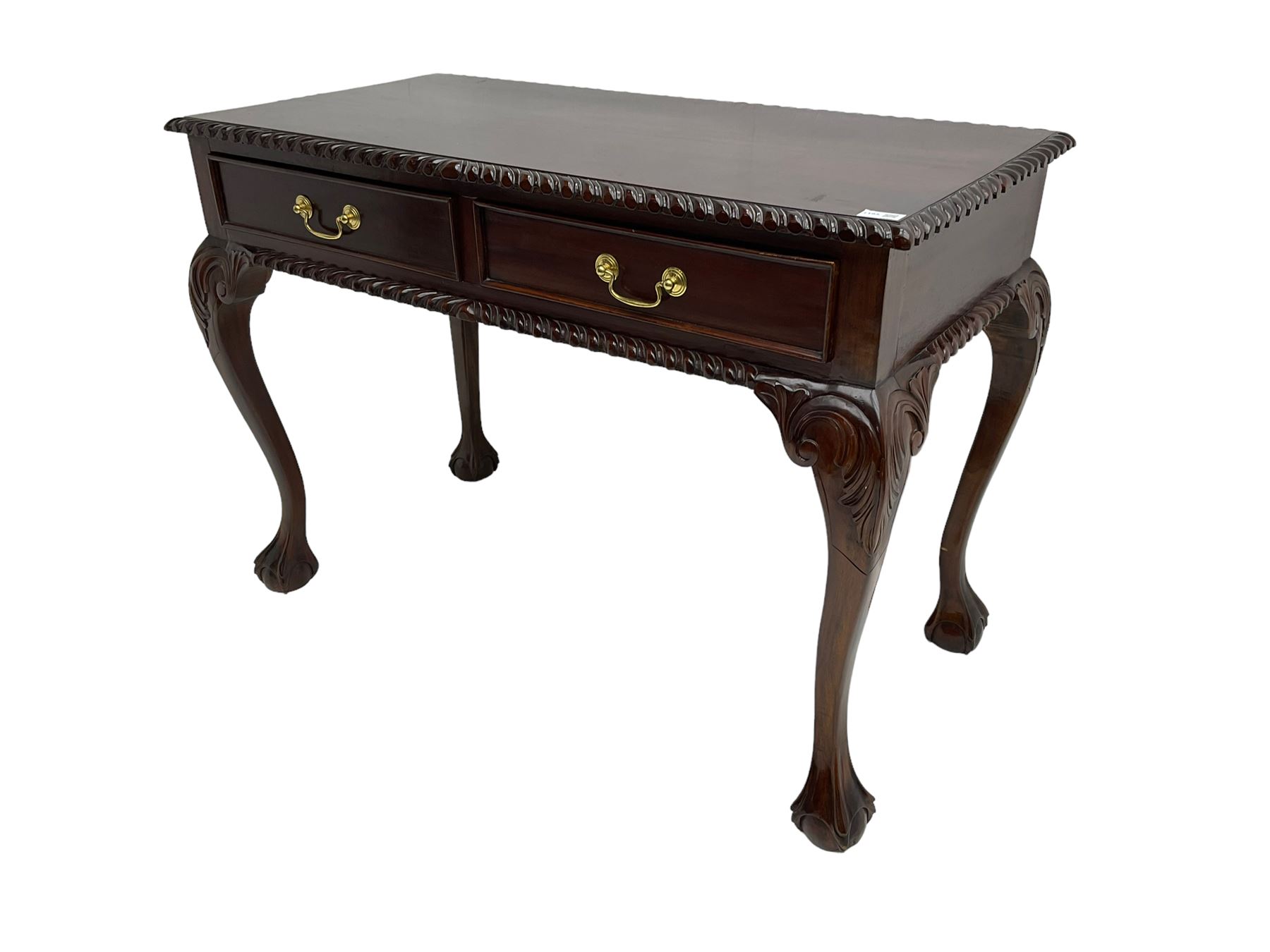 Georgian Chippendale design mahogany side table - Image 5 of 8