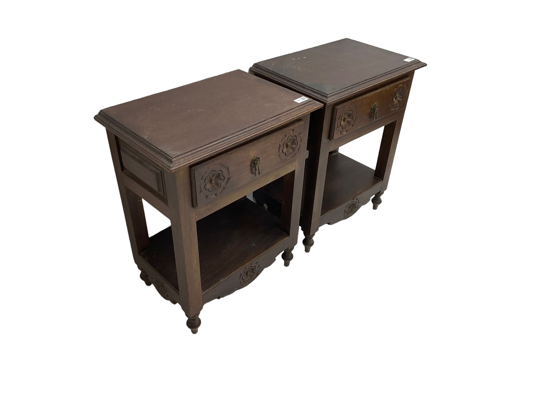 Pair of Portuguese two-tier bedside tables - Image 4 of 6