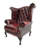 Queen Anne design wingback armchair