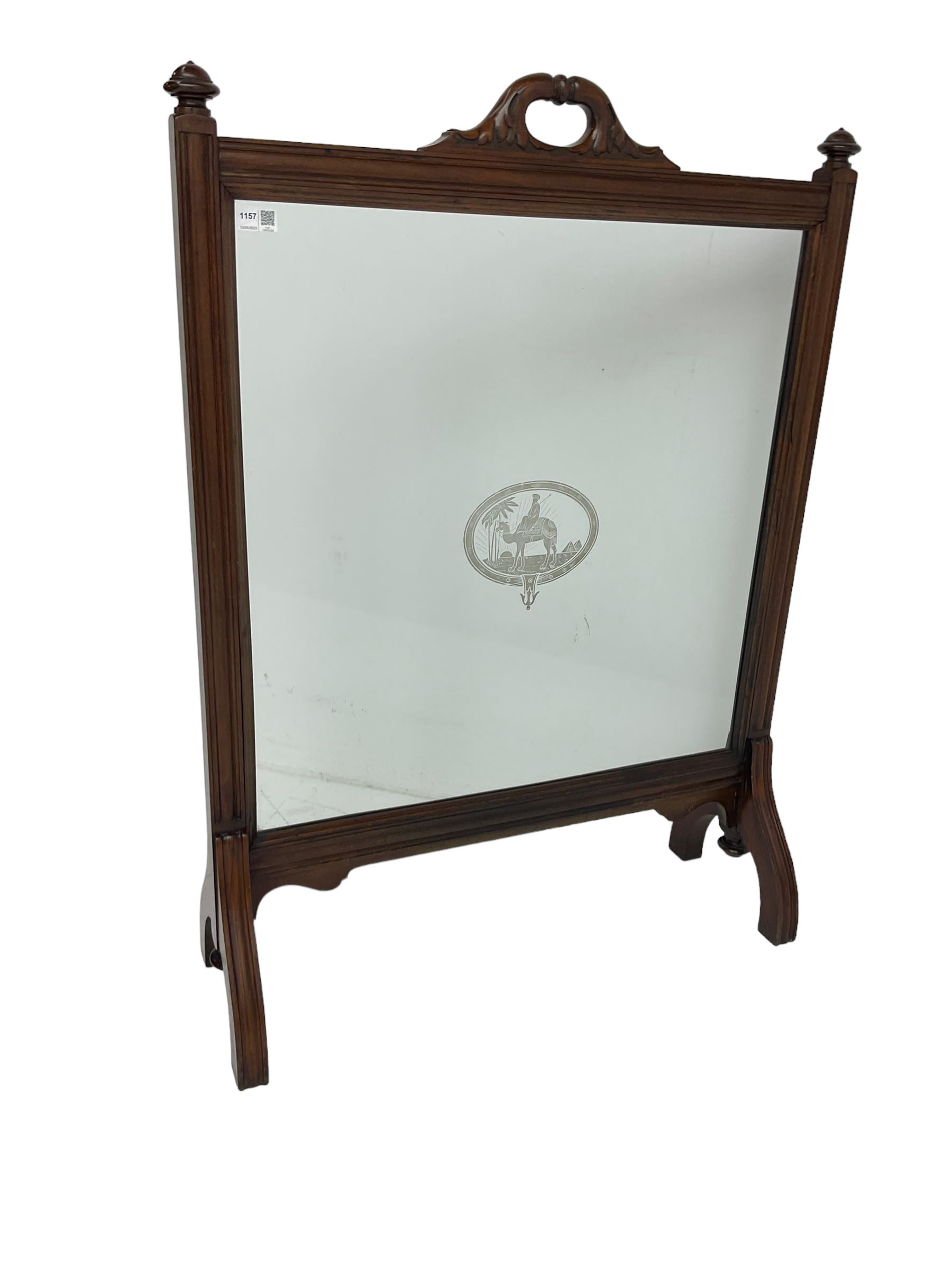 Regency design mahogany framed glass fire screen - Image 2 of 4