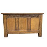 Mid-20th century panelled oak blanket box