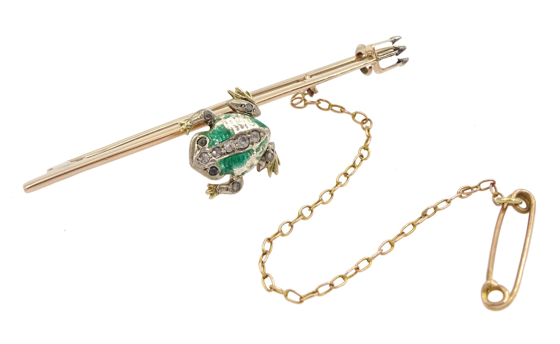 Edwardian frog and spear brooch - Image 3 of 4