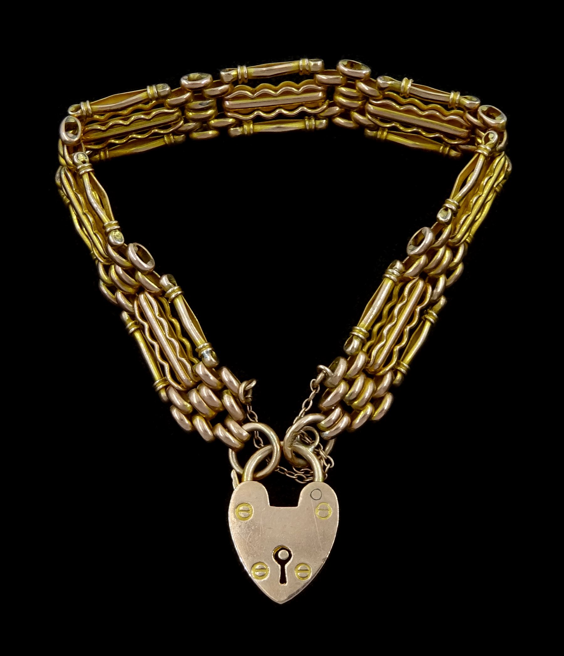 Early 20th century rose gold fancy link bracelet