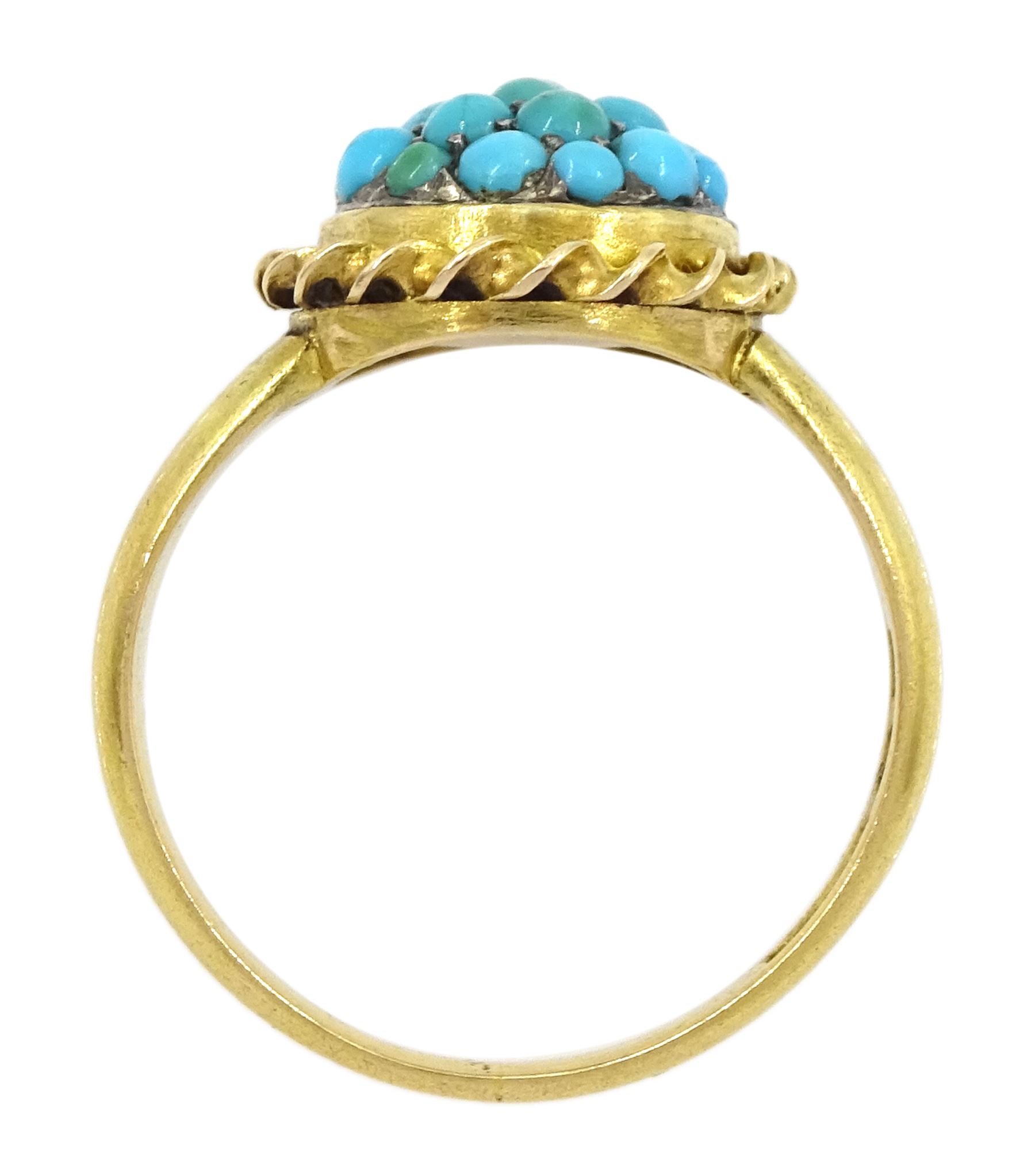 Victorian gold turquoise circular ring - Image 4 of 4
