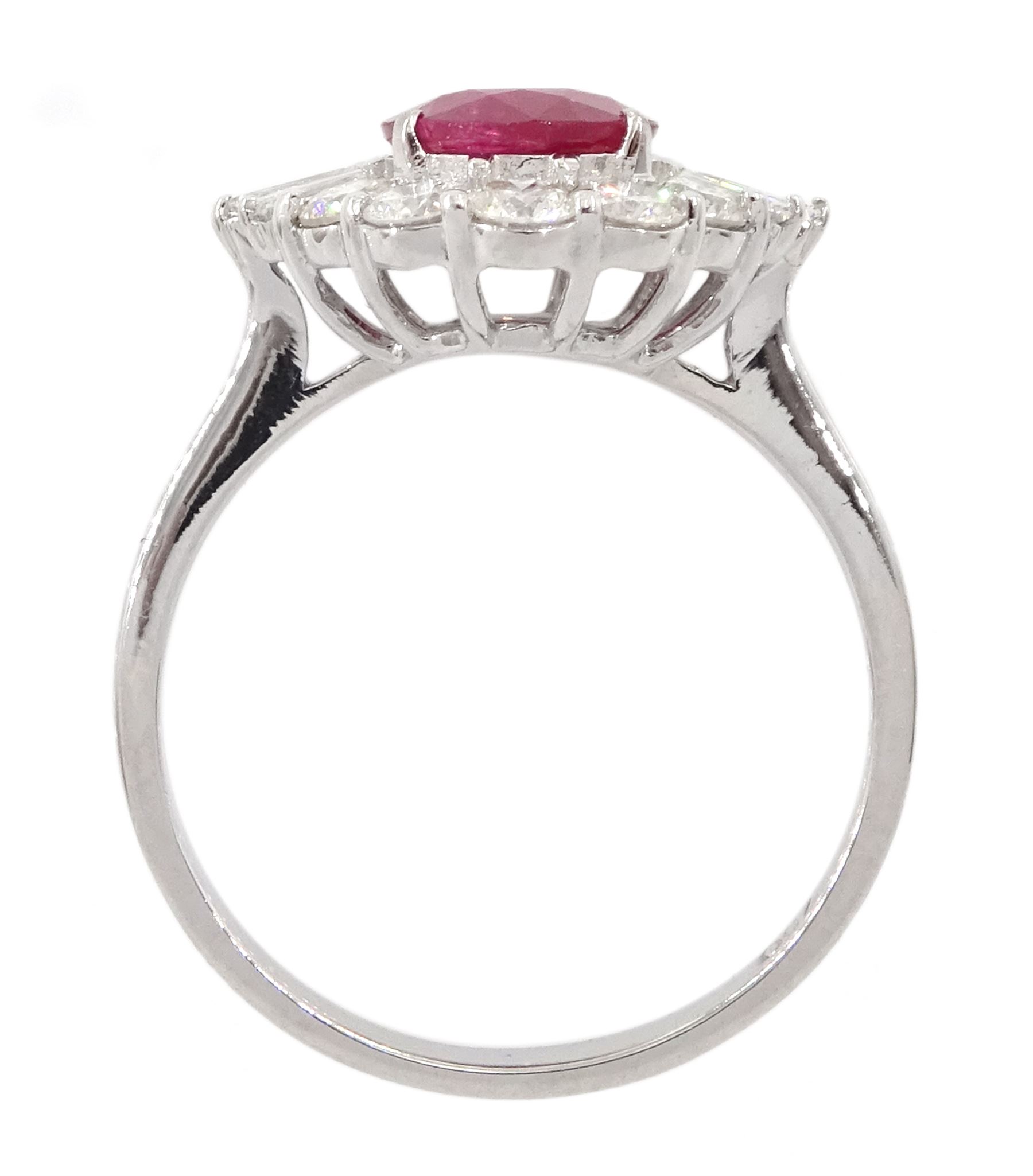 18ct white gold oval cut ruby - Image 4 of 5