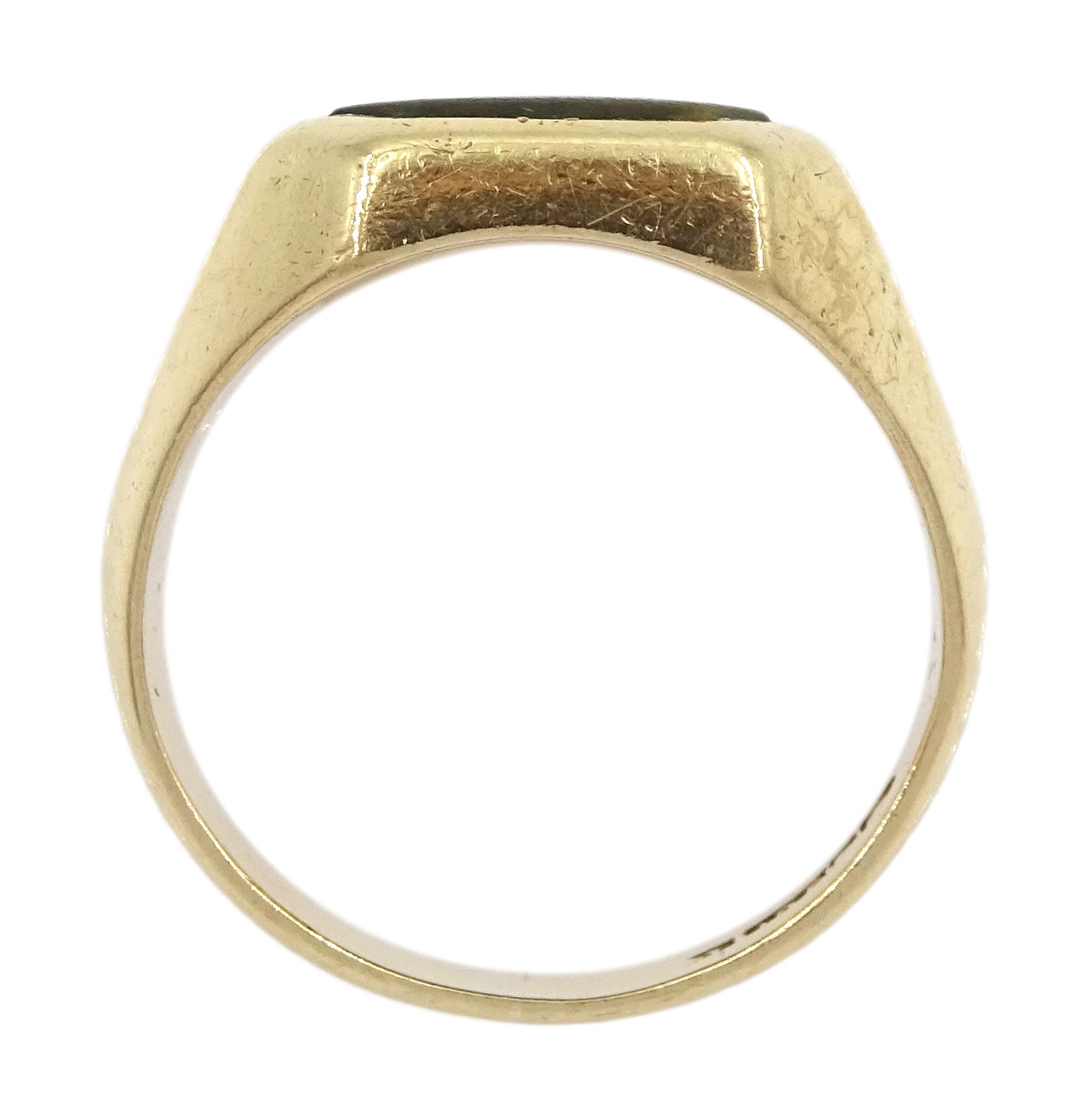 Gold single stone tigers eye signet ring - Image 4 of 4