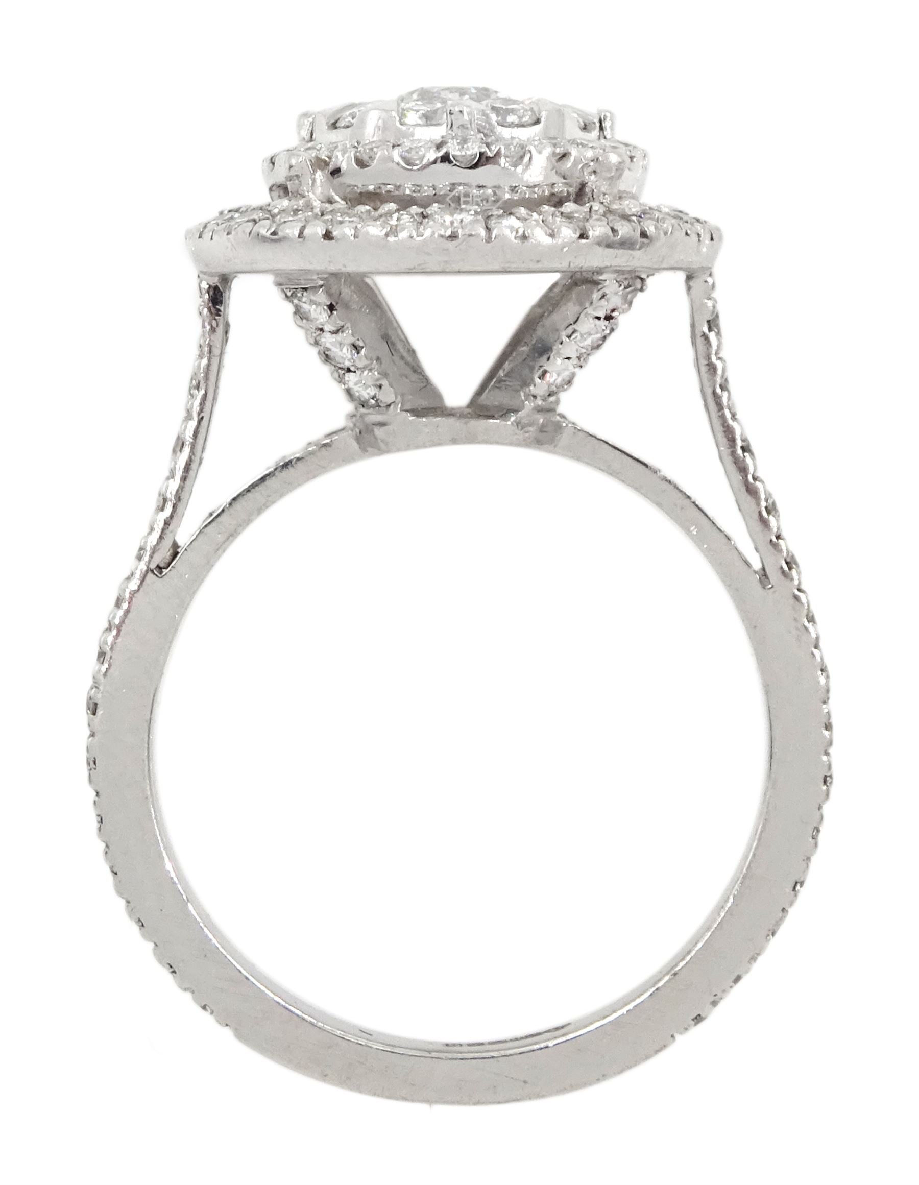 18ct white gold pave set round brilliant cut diamond halo cluster ring - Image 8 of 8