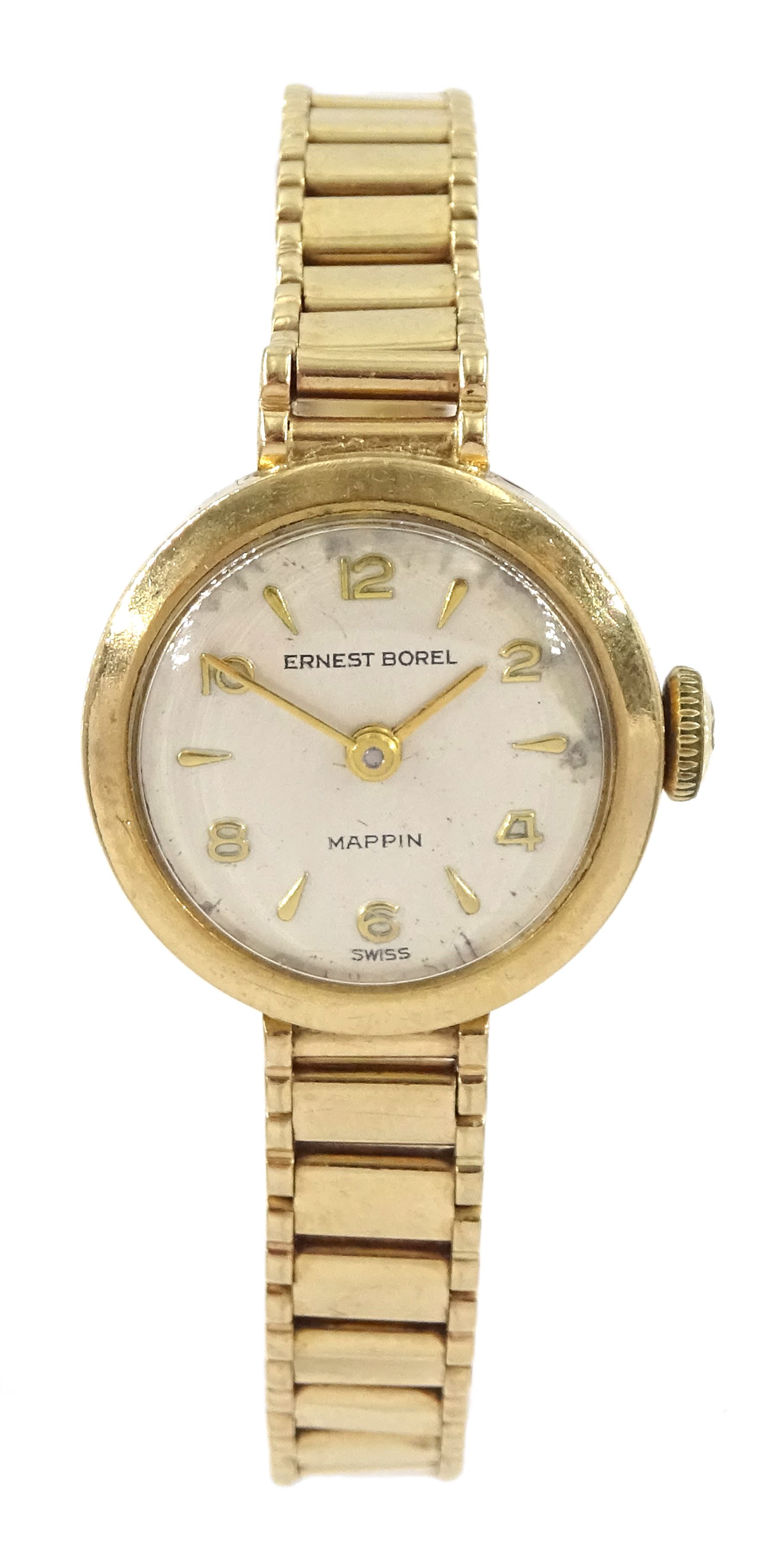 Ernest Borel ladies 9ct gold manual wind wristwatch