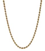 9ct gold rope twist link necklace